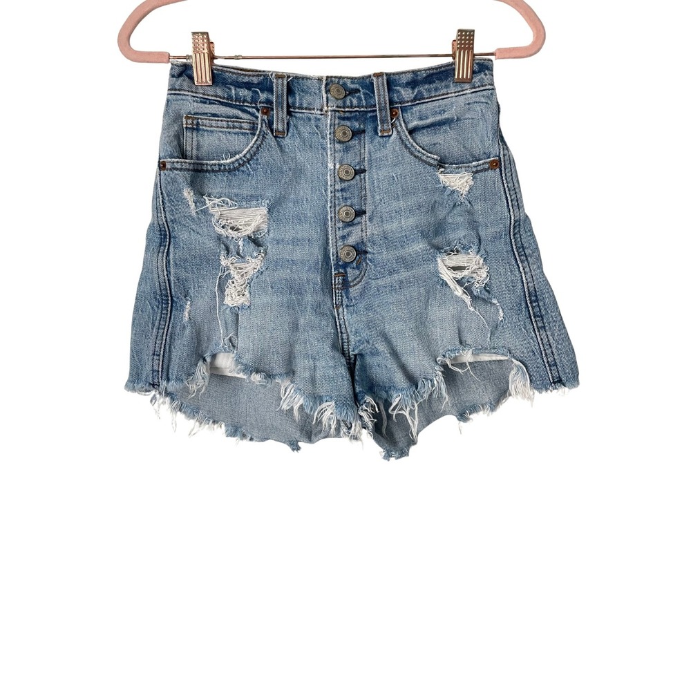 Abercrombie & Fitch Shorts Womens 25 Curve Love Ultra High Rise Mom Denim Cotton